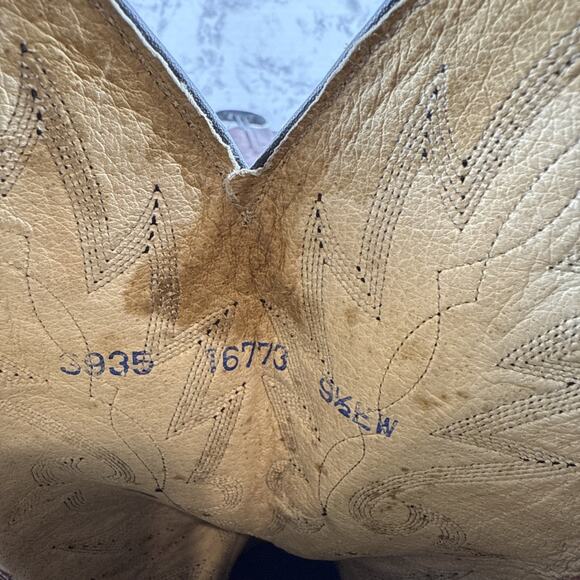 Dan Post Mens Mignon Western Round Toe Cowboy Boots Size 9.5 Burgundy Leather - Picture 8 of 8